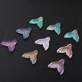 100pcs Glitter Acrylic Resin Fish Mermaid Charms DIY Jewelry