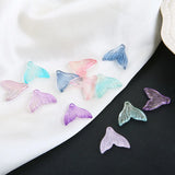 100pcs Glitter Acrylic Resin Fish Mermaid Charms DIY Jewelry