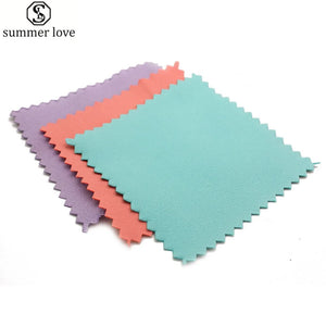 100pcs Jewelry Polishing Cloth 80*80mm Pink Purple Green
