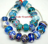 100pcs Mixed European Lampwork Glass Beads for Bracelet Necklace LGB73-1