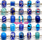 100pcs Mixed European Lampwork Glass Beads for Bracelet Necklace LGB73-1