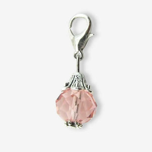 100pcs Pink Crystal Dangle Charms With Lobster Clasp Pendants