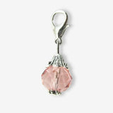 100pcs Pink Crystal Dangle Charms With Lobster Clasp Pendants