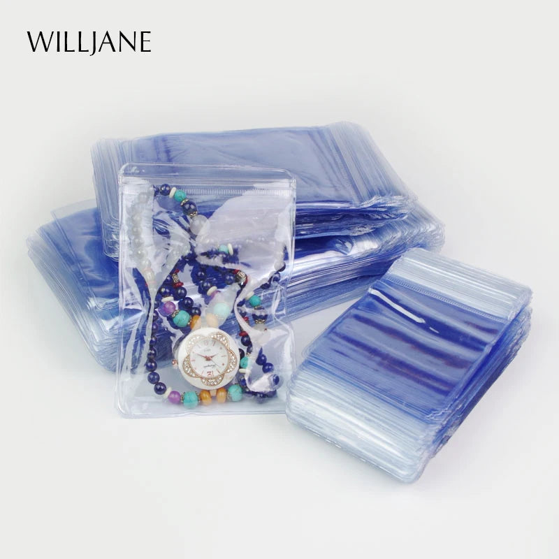 100pcs PVC Zip Lock Anti-oxidation Jewelry Packaging Bags