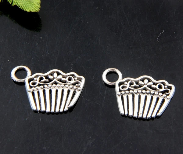 Tibetan Silver Comb Necklace Pendant 21x14mm NXET610