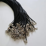 100pcs 1.5mm Wax Leather Cord Necklaces with Lobster Clasp for DIY Jewelry