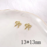 100pcs 13mm Spray Paint Cartoon Bow Alloy Charms DIY Earring Pendant Accessory