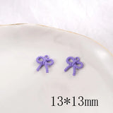 100pcs 13mm Spray Paint Cartoon Bow Alloy Charms DIY Earring Pendant Accessory