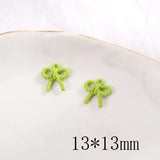 100pcs 13mm Spray Paint Cartoon Bow Alloy Charms DIY Earring Pendant Accessory