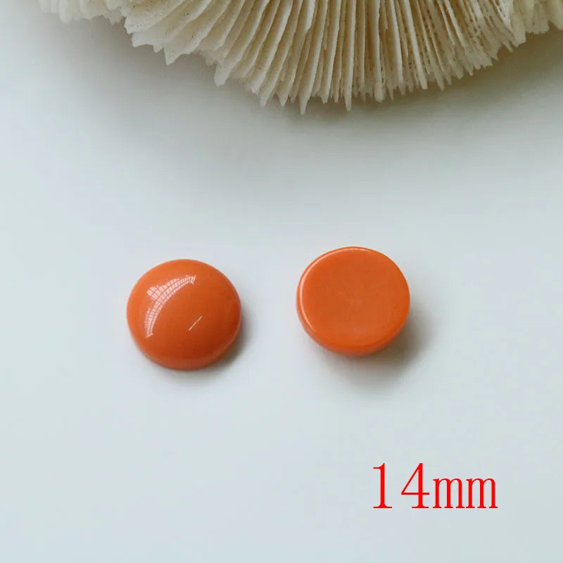 100pcs 14mm Geometry Flatback Resin Beads DIY Jewelry Earring Accessory