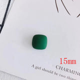100pcs 15mm Rubber Paint Square Shape Resin Beads DIY Jewelry