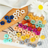 100pcs 15mm Cartoon Flowers Resin Beads Jewelry Earrings/Bracelets