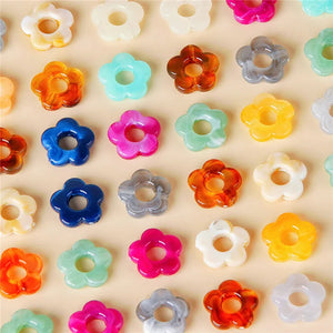 100pcs 15mm Cartoon Flowers Resin Beads Jewelry Earrings/Bracelets