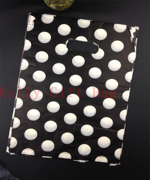 100pcs 25x35cm Round Dots Plastic Bag Boutique Jewelry Packaging Bags