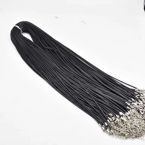 100pcs/lot 2mm Wax Leather Cord Rope Necklaces with Lobster Clasp Jewelry