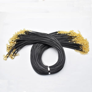 100pcs 2mm Wax Leather Cord Necklaces with Lobster Clasp