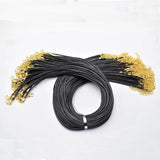 100pcs 2mm Wax Leather Cord Necklaces with Lobster Clasp