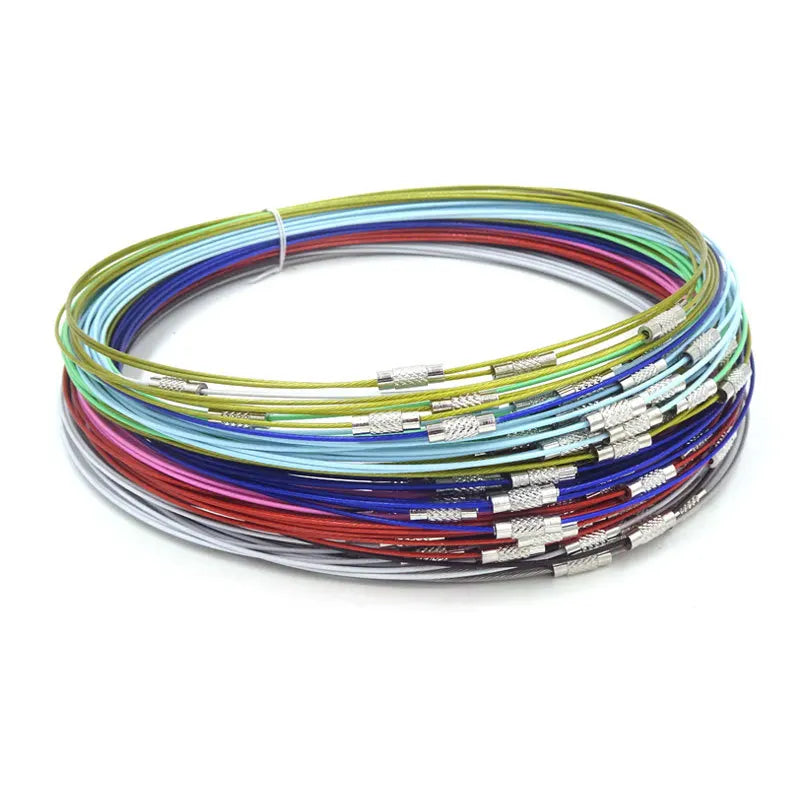 100pcs Stainless Steel Wire Collar Necklace DIY Jewelry Accessories