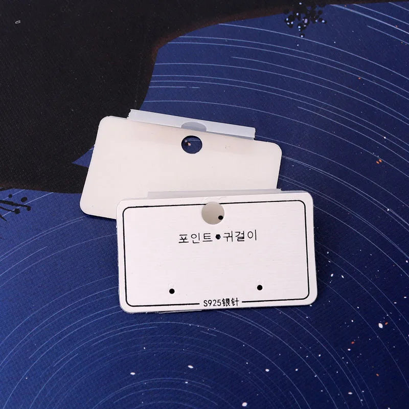 100pcs/lot 5*3cm Jewelry Display Cards Drop Earrings Stud Paper PVC Tags