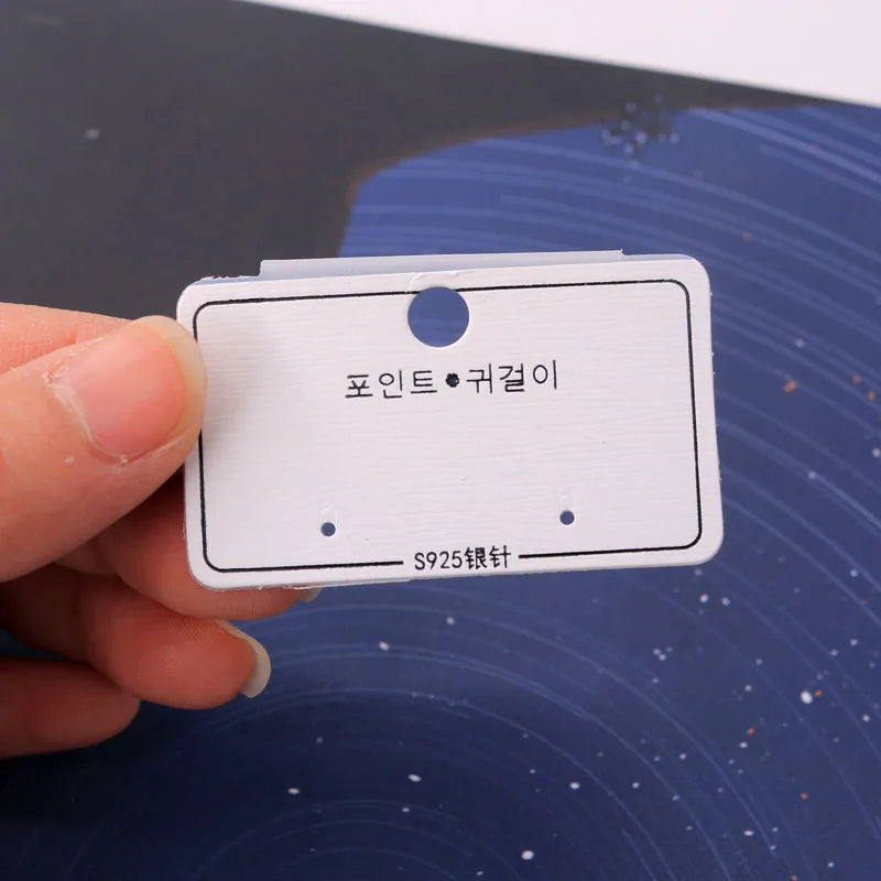 100pcs/lot 5*3cm Jewelry Display Cards Drop Earrings Stud Paper PVC Tags