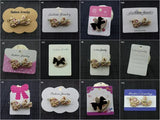 100pcs Pink Flower Paper Jewelry Display Cards 7x10cm