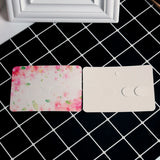 100pcs Pink Flower Paper Jewelry Display Cards 7x10cm