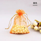 100pcs 9*12cm Golden Star&Moon Organza Bags Drawstring Beads Jewelry