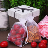 100pcs Adjustable Rose Pattern Organza Bag 7x9cm Drawstring Jewelry Packaging