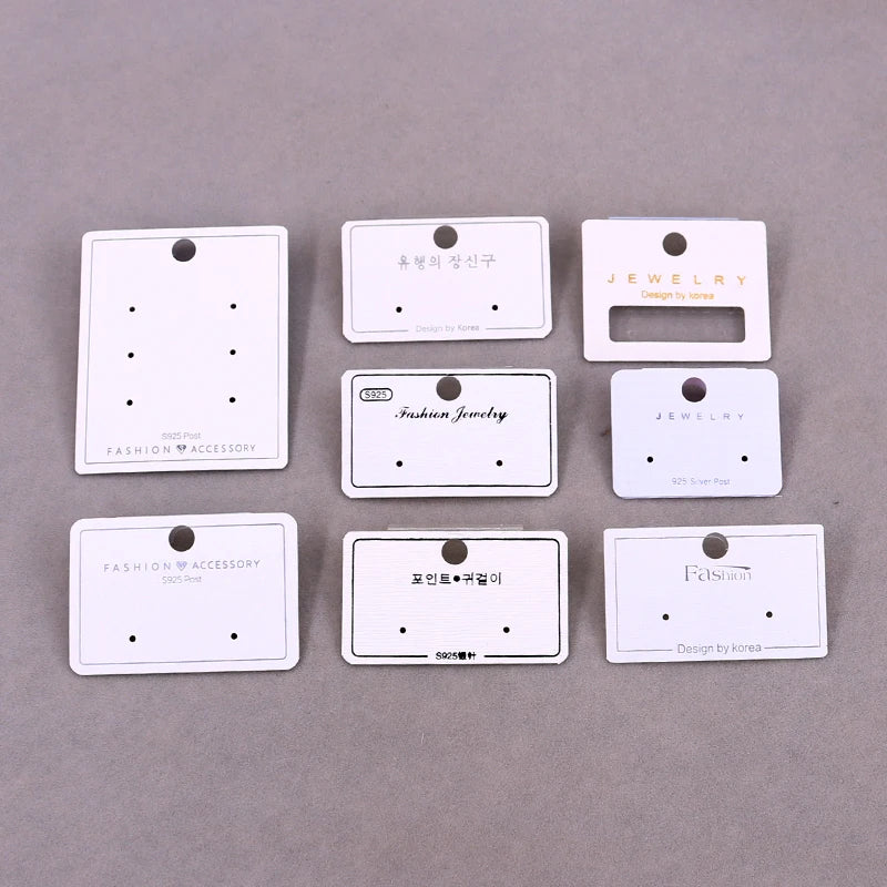 100pcs Drop Earrings Display Card Tags PVC Hook DIY Ear Studs Jewelry Package