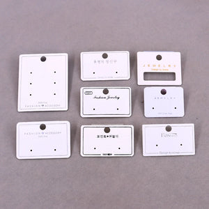 100pcs Drop Earrings Display Card Tags PVC Hook DIY Ear Studs Jewelry Package
