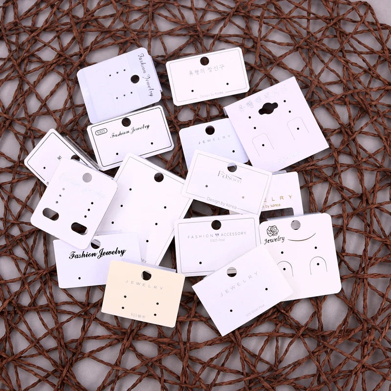 100pcs Drop Earrings Display Card Tags PVC Hook DIY Ear Studs Jewelry Package