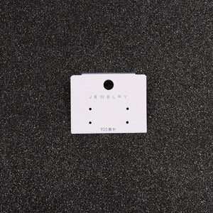 100pcs DIY Paper S925 Jewelry Card with PVC Hook Velvet Earrings Package Cards