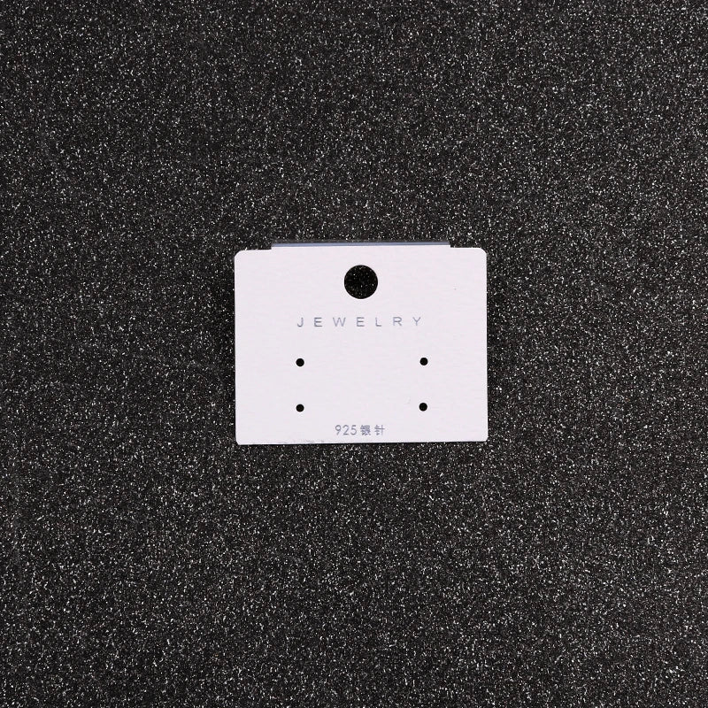 100pcs DIY Paper S925 Jewelry Card with PVC Hook Velvet Earrings Package Cards