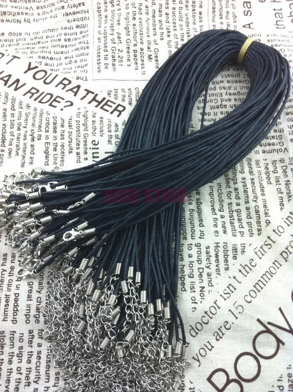 100pcs Lobster Clasp Waxen Cord Necklace String DIY Jewelry Materials