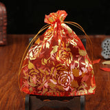 100pcs Multicolor Rose Organza Bag Wedding Jewelry Candy Pouch 17x23cm