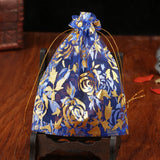 100pcs Multicolor Rose Organza Bag Wedding Jewelry Candy Pouch 17x23cm