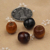 100pcs Big Hole Round Wooden Beads for DIY Jewelry Making