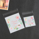 100pcs Rose Flower Square 5.5/7/10/14cm Extend OPP Plastic Gift Bag