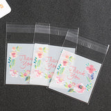 100pcs Rose Flower Square 5.5/7/10/14cm Extend OPP Plastic Gift Bag