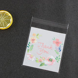 100pcs Rose Flower Square 5.5/7/10/14cm Extend OPP Plastic Gift Bag
