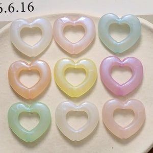 100pcs Hearts Shape Resin Beads DIY Jewelry Earring Accessory