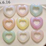 100pcs Hearts Shape Resin Beads DIY Jewelry Earring Accessory