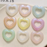 100pcs Hearts Shape Resin Beads DIY Jewelry Earring Accessory