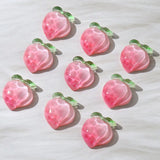 100pcs Cartoon Peach Shape Resin Flatback Beads DIY Jewelry Earring