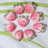 100pcs Cartoon Peach Shape Resin Flatback Beads DIY Jewelry Earring