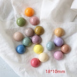 100pcs Print Geometry Rounds Flatback Resin Beads DIY Jewelry Earring