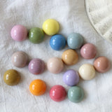 100pcs Print Geometry Rounds Flatback Resin Beads DIY Jewelry Earring