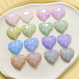100pcs Cartoon Hearts Resin Flatback Beads DIY Jewelry Earring