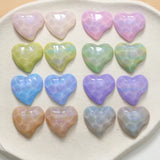 100pcs Cartoon Hearts Resin Flatback Beads DIY Jewelry Earring