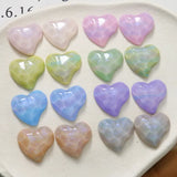 100pcs Cartoon Hearts Resin Flatback Beads DIY Jewelry Earring